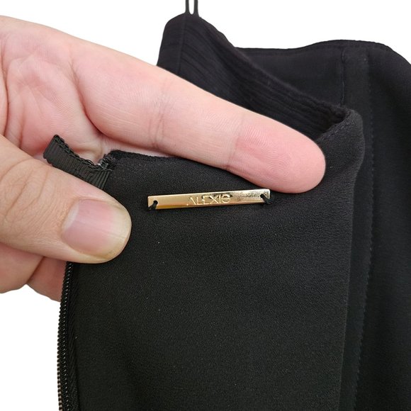 Alexis Sunniva Pleated Strapless Black Maxi Dress Gown - Picture 4 of 13